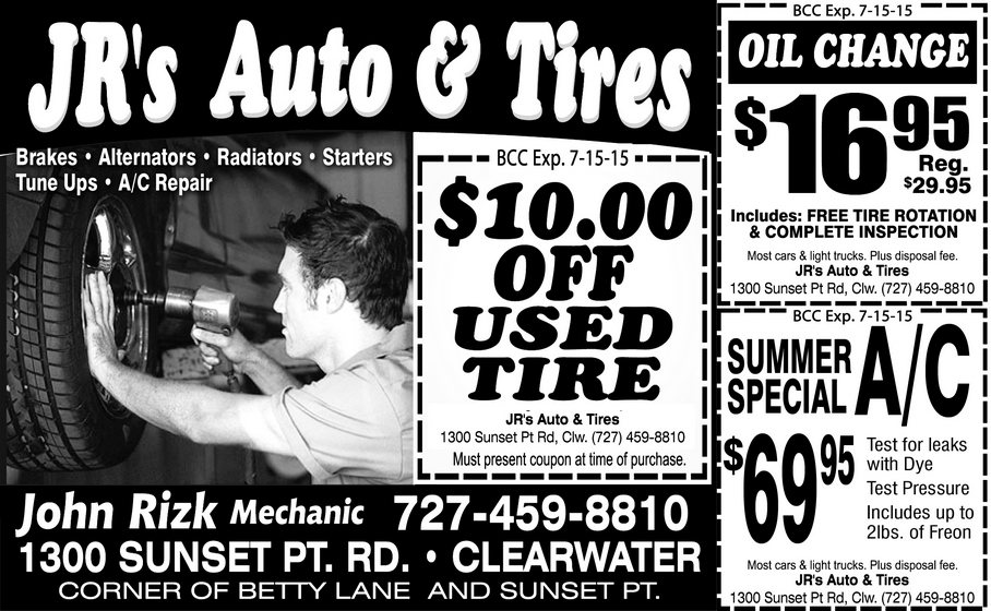 Coupon for JR's Auto & Tires